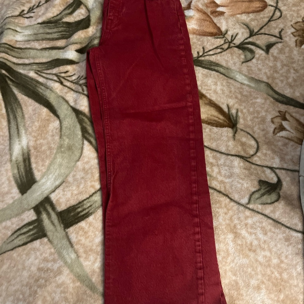 Zara Red Boyfriend Jeans